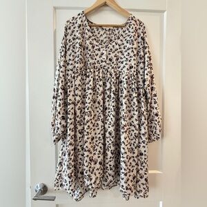 Women’s Umgee Plus Size White and Blue Leopard Print Mini Dress